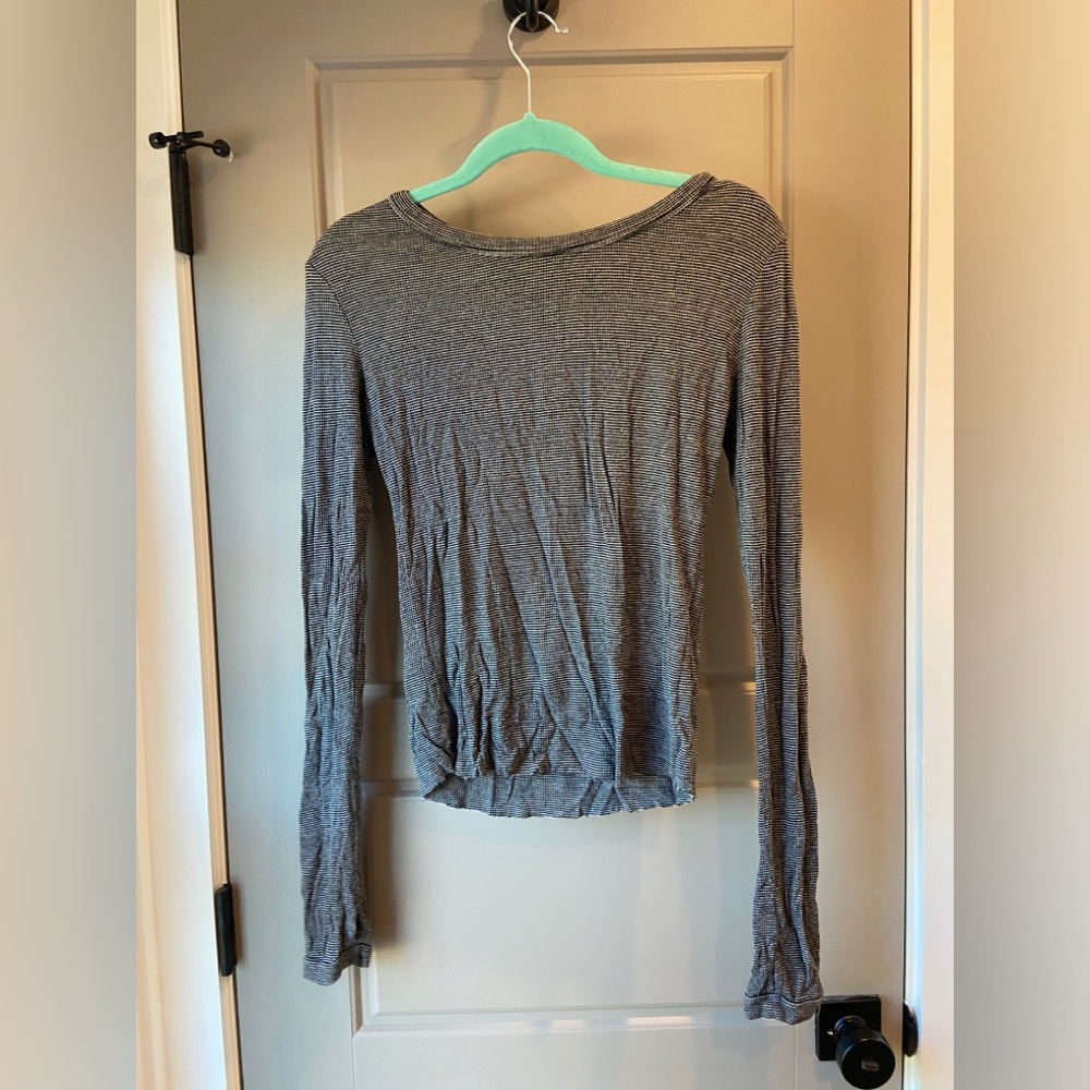 Gray Striped Women's Top